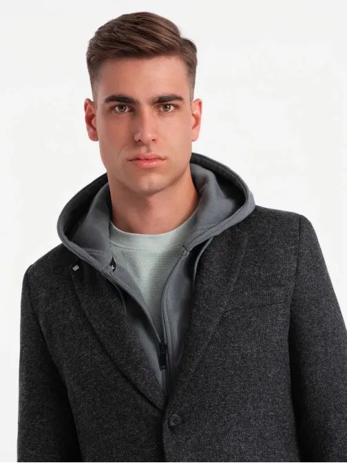 Grafit szürke melírzott hatású zakó V2 BLZB-0120