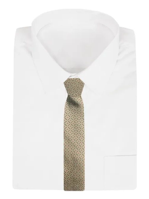 Bézs férfi nyakkendő divatos mintával