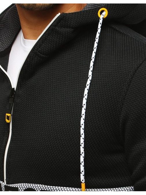 Trendi fekete kapucnis pulóver PROJECT