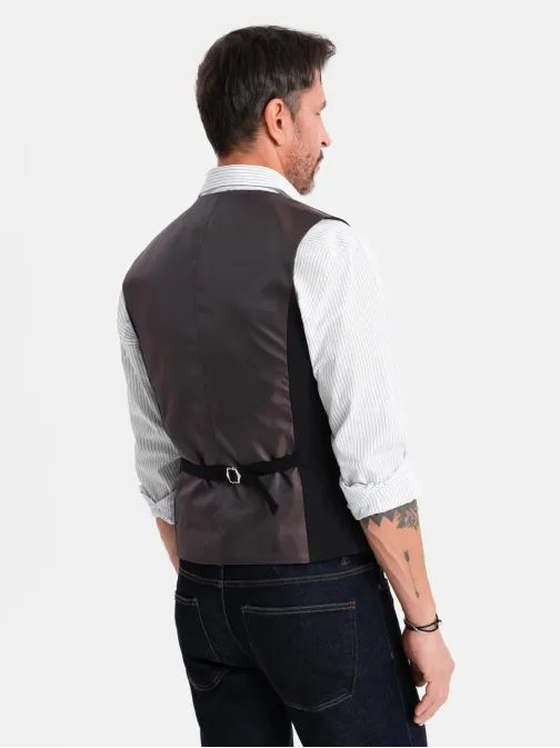 Férfi divatos fekete mellény V4 BLZV-0142 BLZV-0142