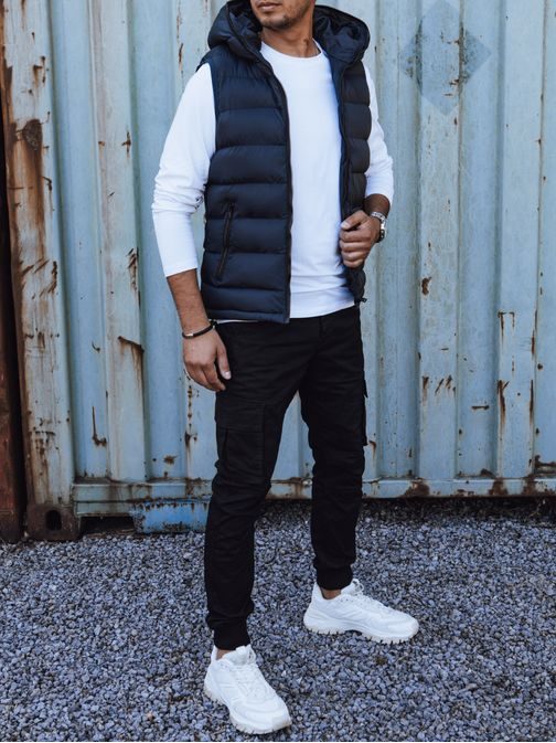 Egyedi kék mellény kapucnival