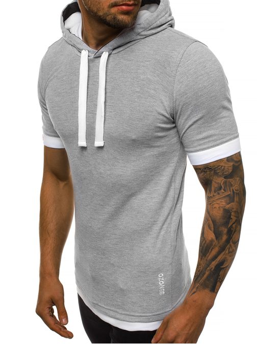 Divatos szürke kapucnis póló O/1273