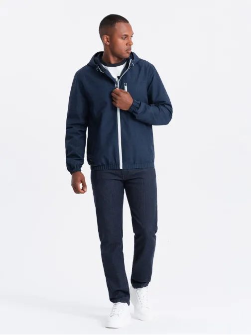 Kényelmes átmeneti sportos sötét kék dzseki V2 JANP-0136