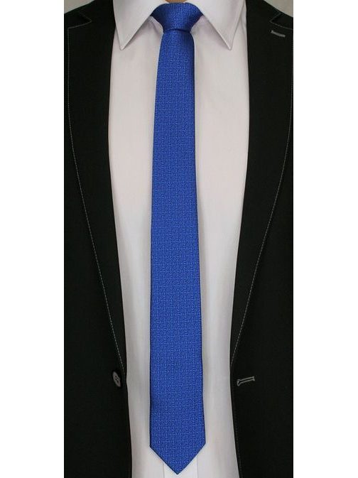 Kék nyakkendő virág mintával
