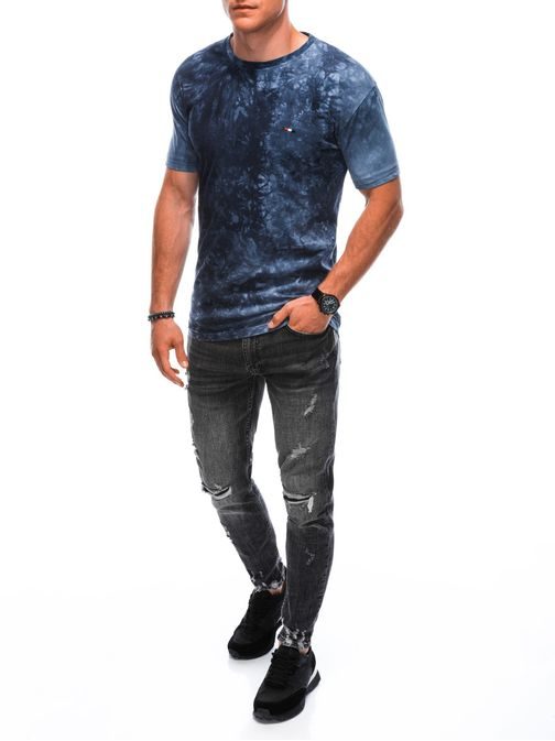 Trendi kék batikolt póló S1892