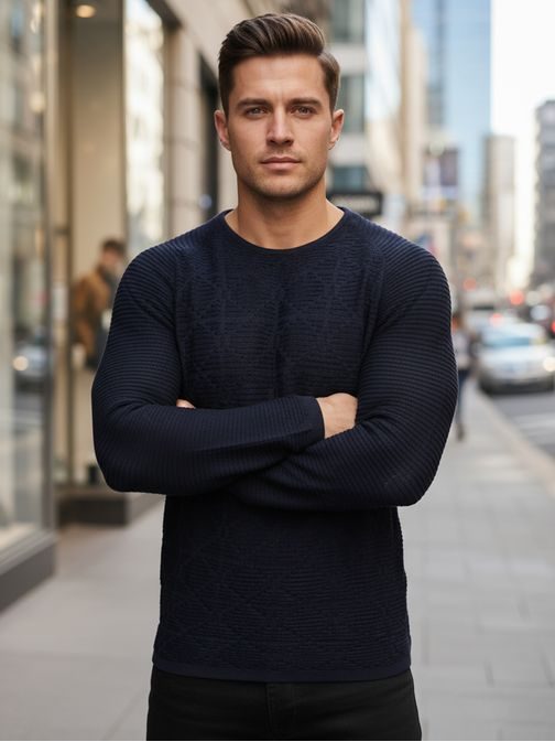 Gránátvörös színű kötött pulóver mintával