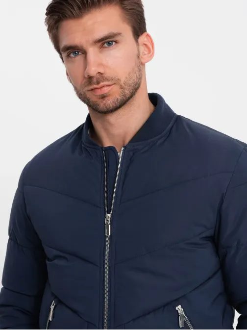 Stílusos sötét kék bomber dzseki  V2 OM-JALP-0143