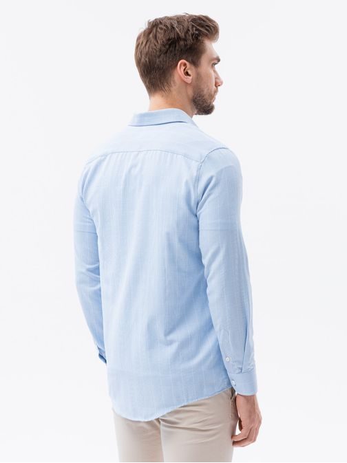 Halvány kék mintás ing K621