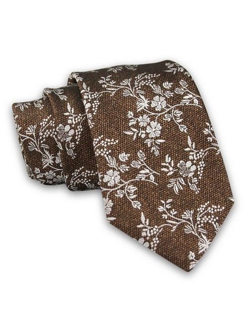 Barna virág mintás nyakkendő