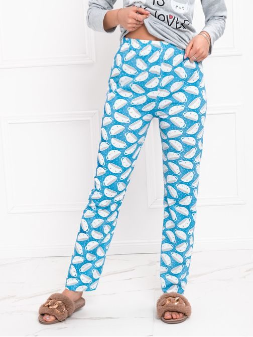 Stílusos szürke-kék női pizsama ULR090