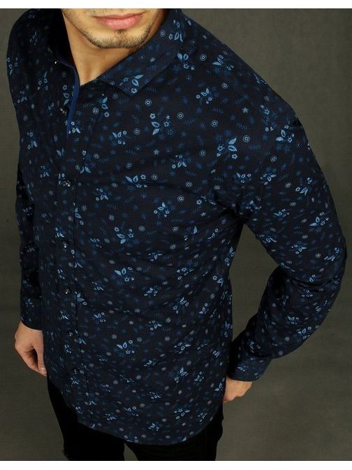 Trendi sötét kék mintás ing