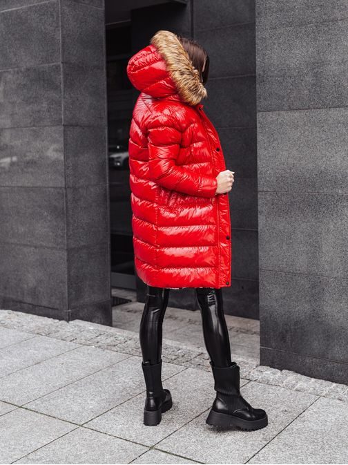 Eredeti piros női téli kabát CLR018