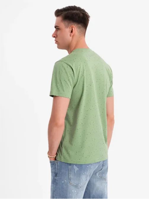 Divatos zöld férfi póló V4 nyomtatással TSFP-0186