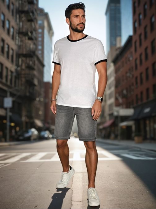 Divatos szürke farmer rövidnadrág