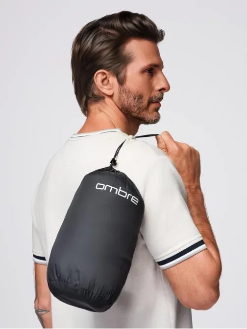 Átmeneti steppelt férfi kabát fekete V7 OM-JALP-0295