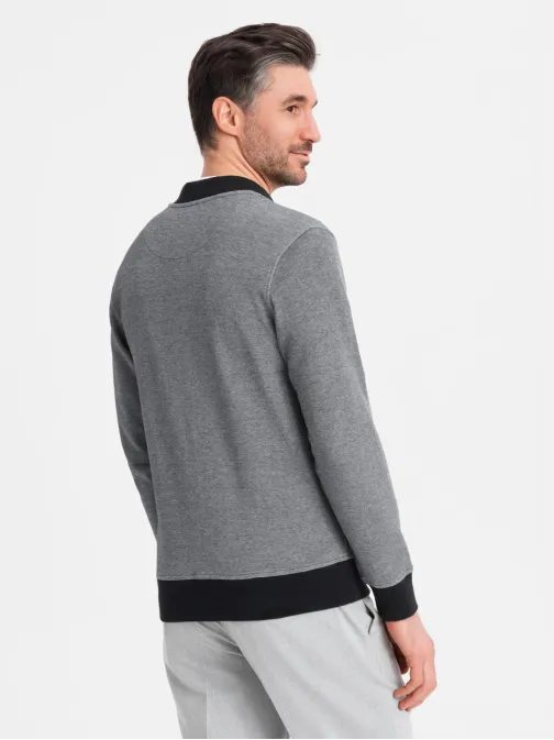 Elegáns fekete férfi  pulóver v1 om-sszp-0238