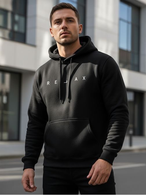 Fekete pulóver divatos felirattal