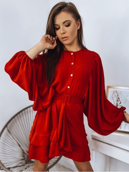 Stílusos piros női ruha Vivian
