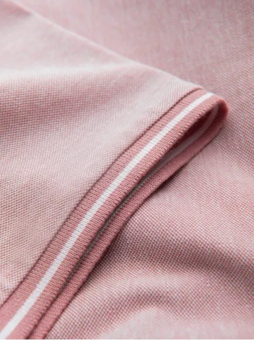 Rózsaszín pólóing kontrsztos gallérral  V2 POSS-0109