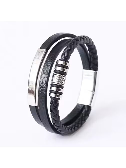 Fekete karkötő fém díszítéssel SH-2010