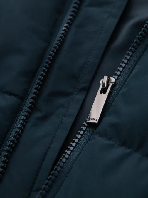 Vonzó steppelt sötétkék férfi parka V2 JALJ-0269