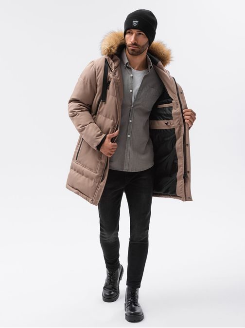 Barna téli parka kabát C514