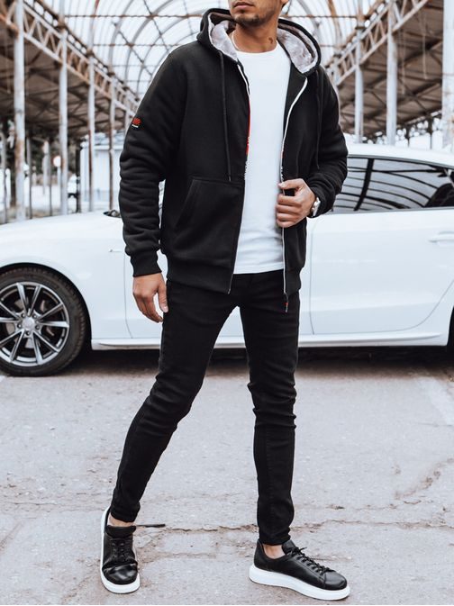 Fekete férfi kapucnis felső off black