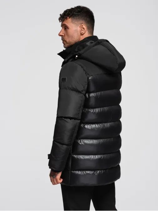 Steppelt fekete fényes férfi parka V1 JALJ-0266