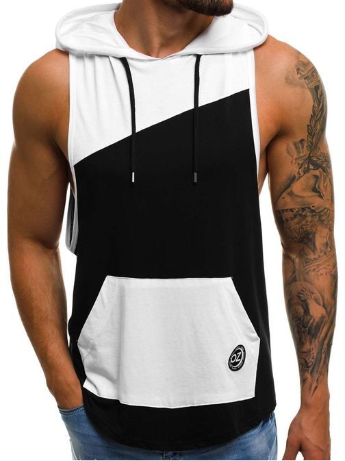 Fekete fehér kapucnis atléta O/2651