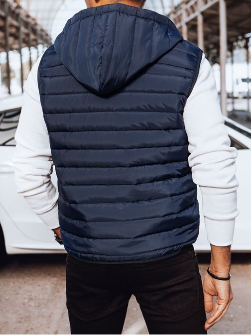 Egyszerű sötét kék mellény