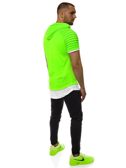 Neon zöld kapucnis póló  A/1186X