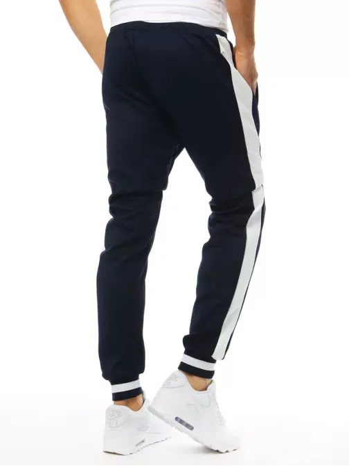 Kék tréningruha alsó kontrasztos csíkokkal