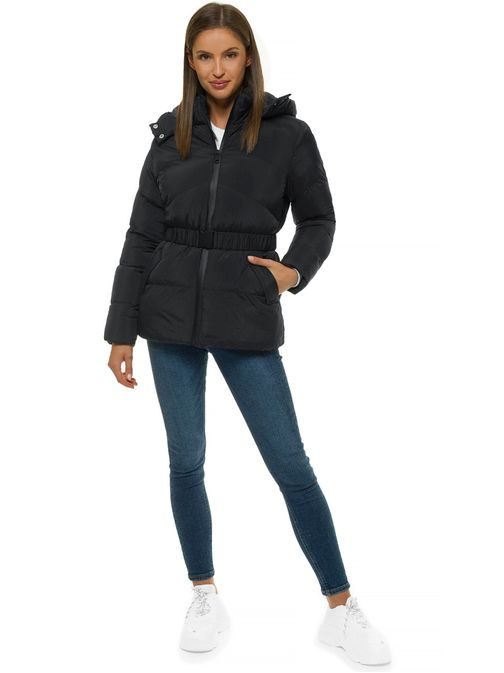 Kényelmes fekete női kabát JS/M23060/4