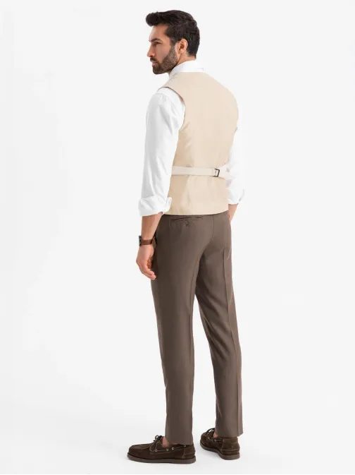 Elegáns bézs férfi mellény V2 BLZV-0145