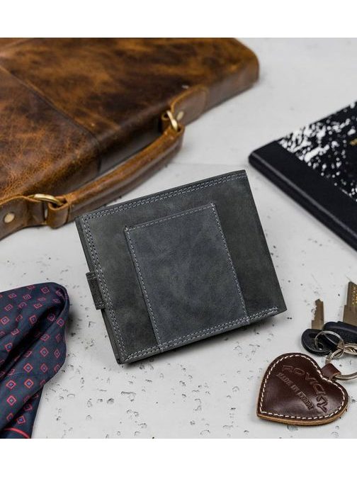 Fekete bőr pénztárca Wild