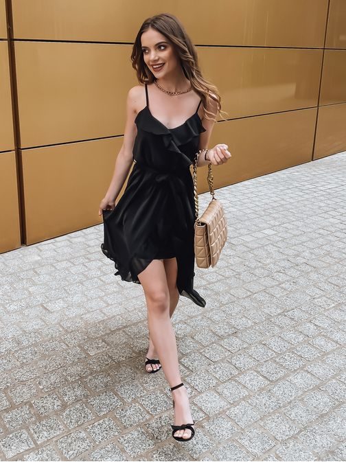 Szenzációs fekete könnyű nyári női ruha Maretta