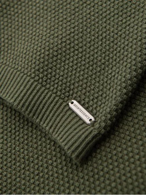 Olajzöld kötött férfi póló TSCT-0244