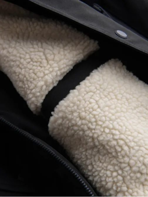 Trendi fekete téli parka kabát V4 JALJ-0181
