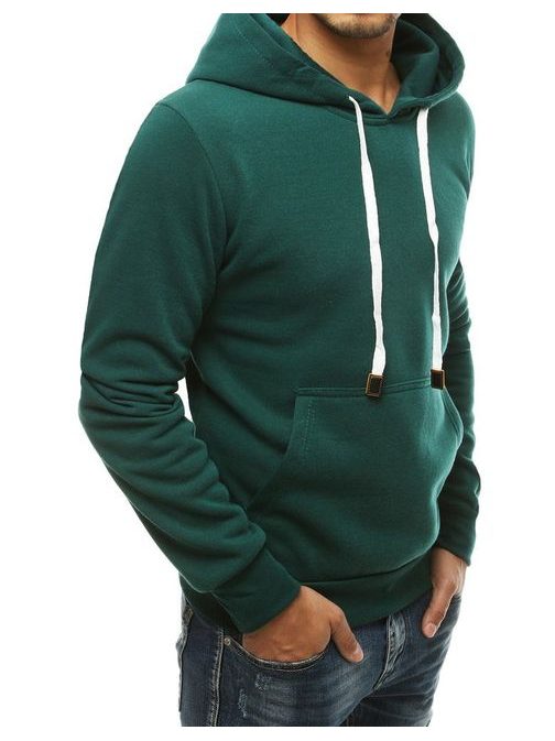 Egyszerű zöld kapucnis pulóver