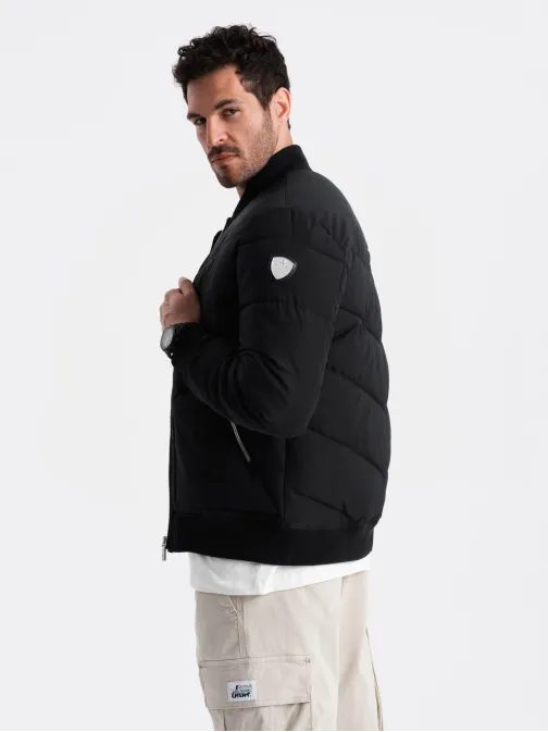 Stílusos fekete bomber dzseki  V1 OM-JALP-0143