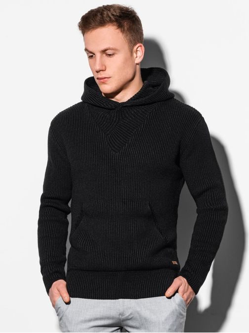 Fekete stílusos pulóver E181