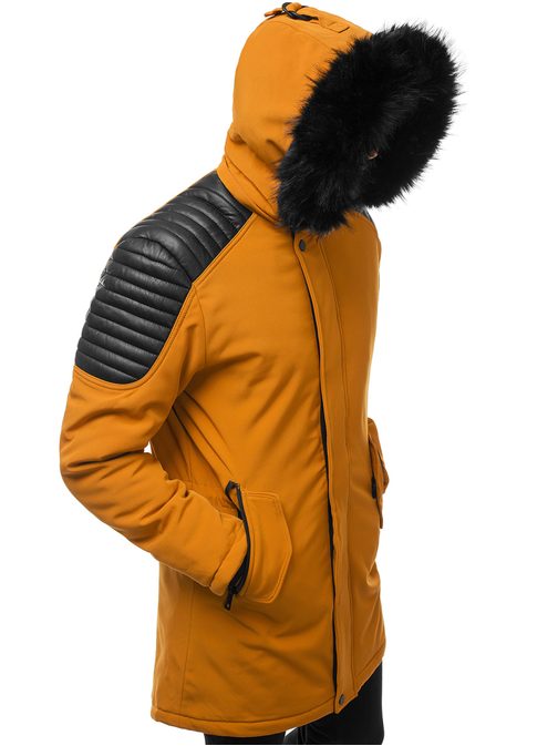 Trendi camel színű téli parka kabát N/5833 - Legyferfi.hu