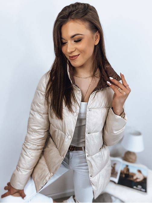 Egyszerű világosbézs női kabát Irina