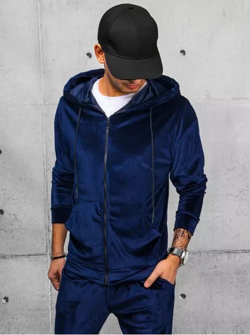 Sötét kék cipzáros melegítő együttes