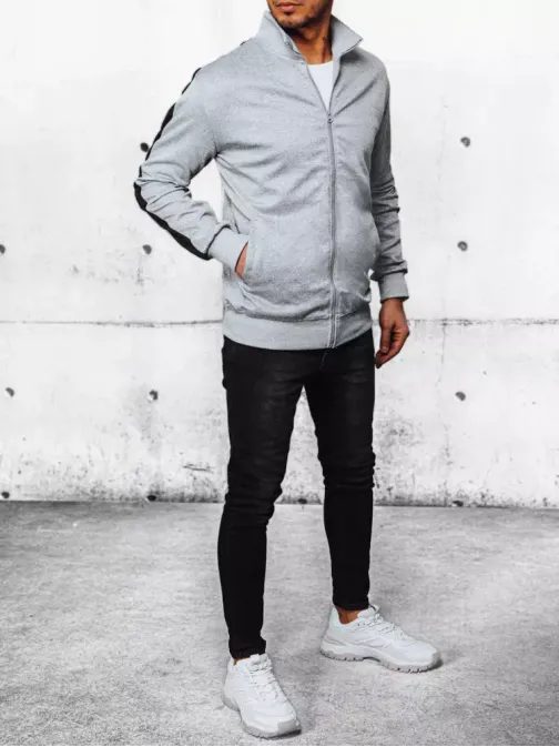 Férfi szürke pulóver vállpántokkal