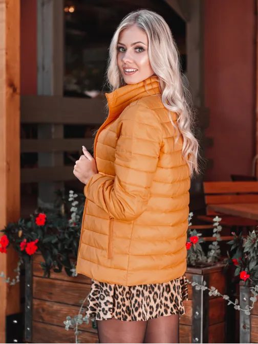 Divatos mustár színű női átmeneti kabát CLR008