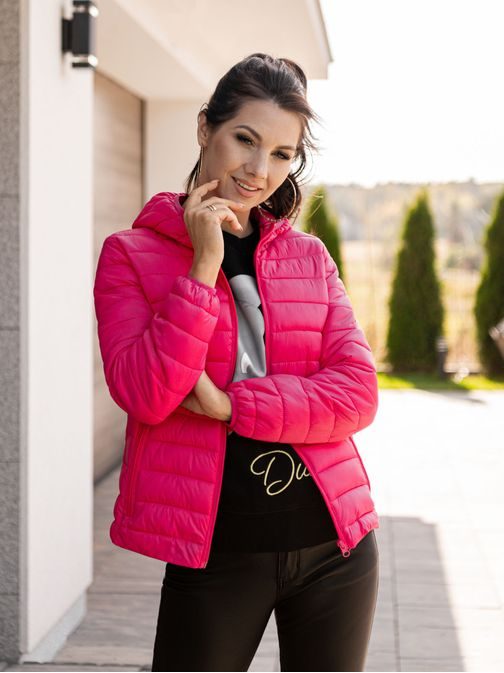 Divatos rózsaszín női átmeneti kabát CLR007