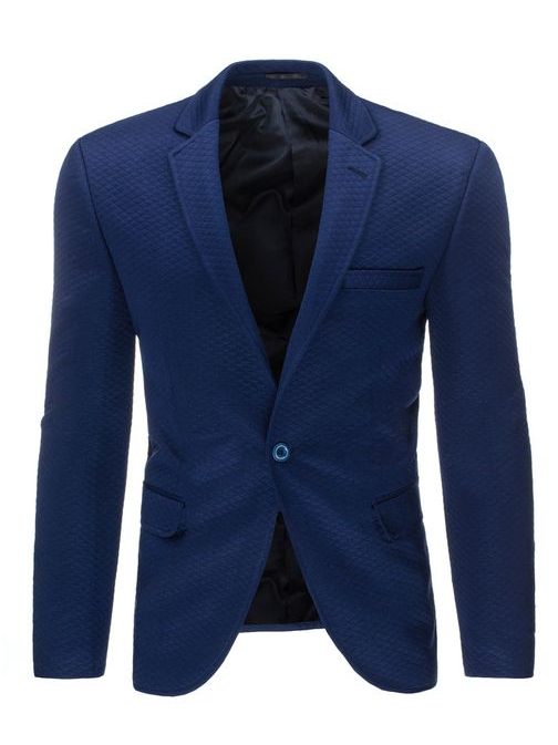 Kék egysoros férfi zakó