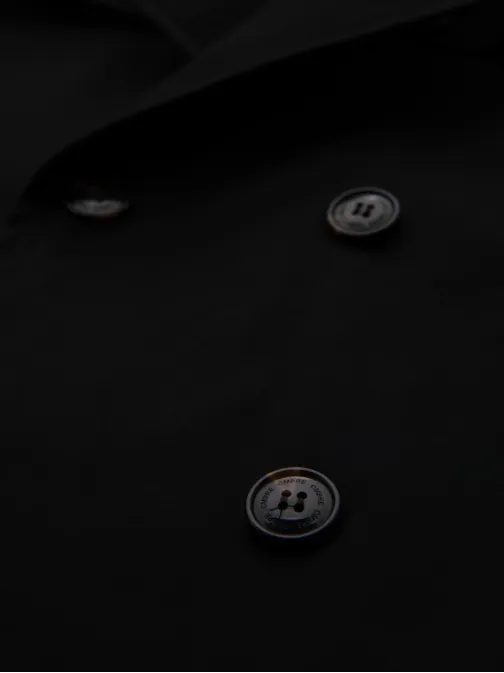 Modern fekete férfi trench kabát V2 COSC-0126