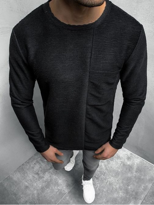 Érdekes fekete pulóver O/20375